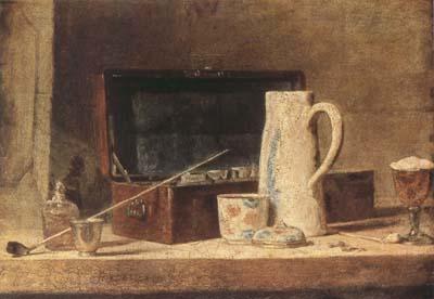Jean Baptiste Simeon Chardin Pipe and Jug (mk08) France oil painting art